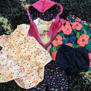 Carter's- Three Cute Stylish Baby Girl Outfits-3M